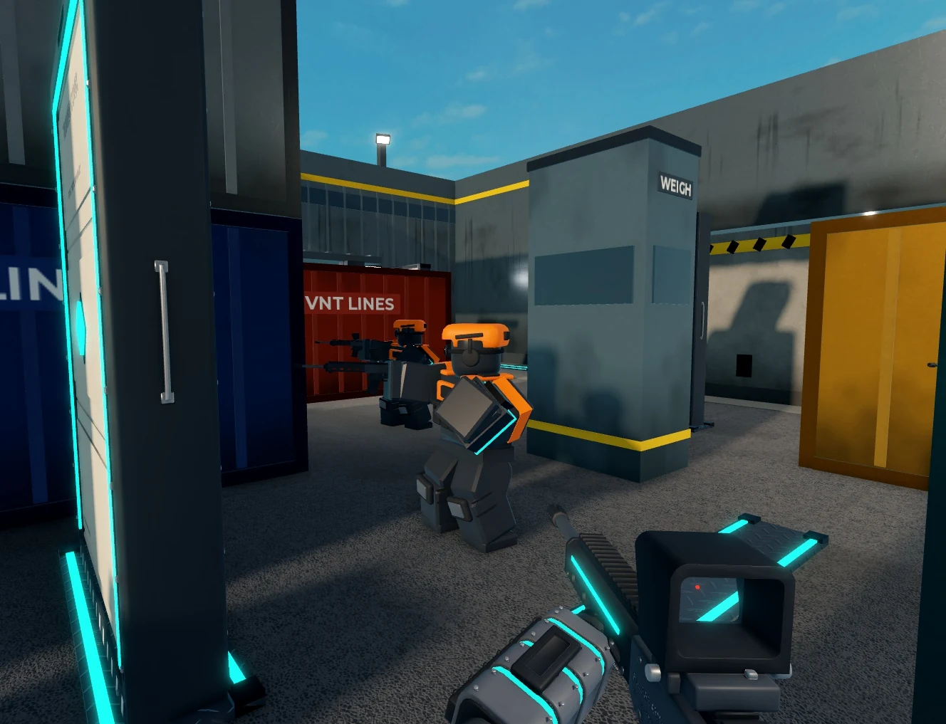 A first-person view in PULLFIRE from an earlier beta build